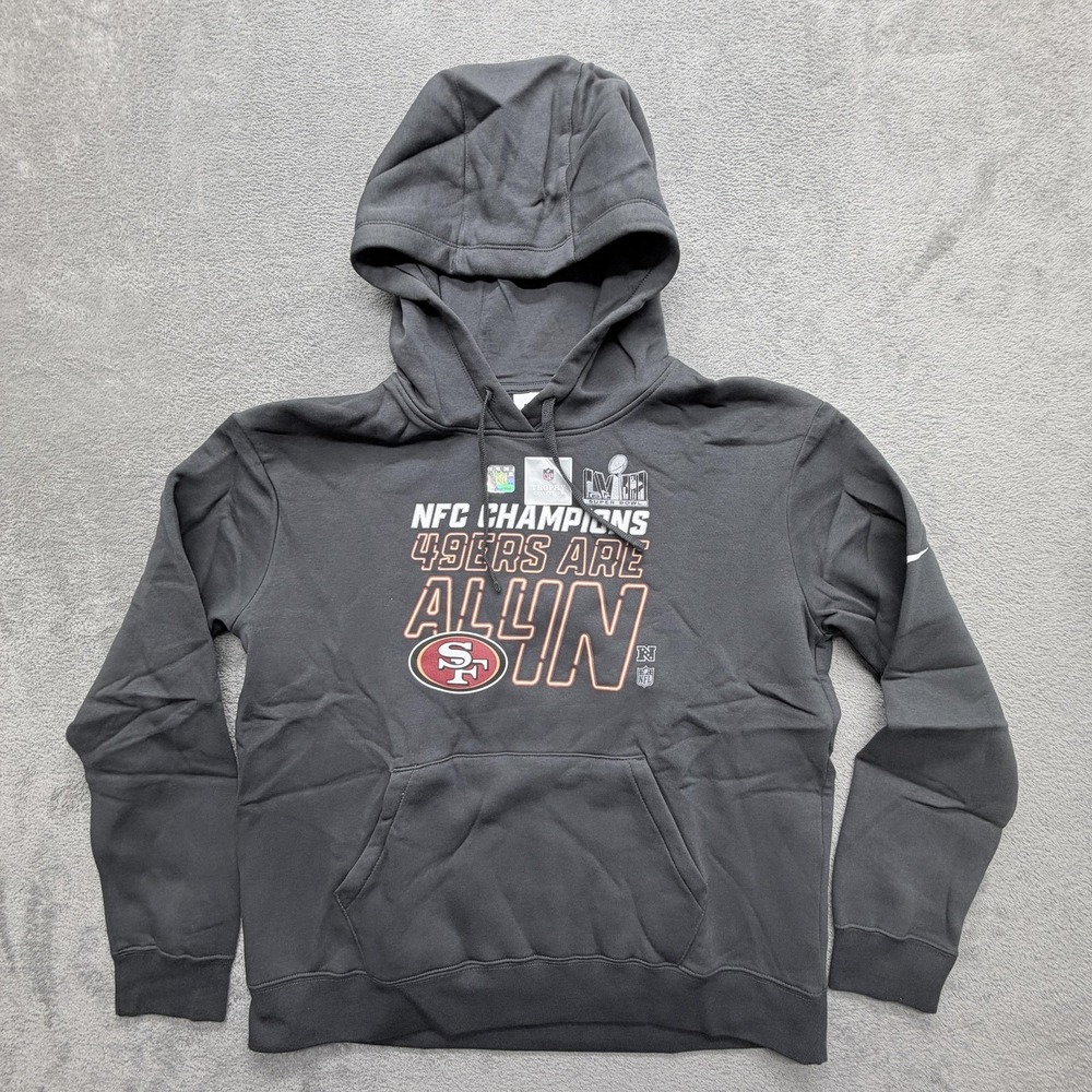 49ers Nike Hoodie Womens L Gray 49ers NFC Champions‎ Pullover
